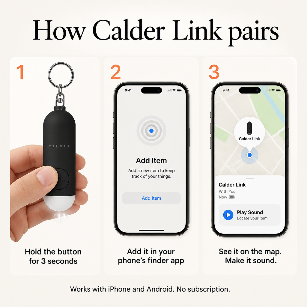 How Calder Link pairs with your phone